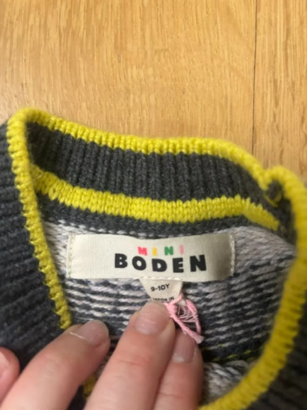 Size 9-10Y: Boys Mini Boden Graphic Fair Isle Wool Blend Sweater- NWT!